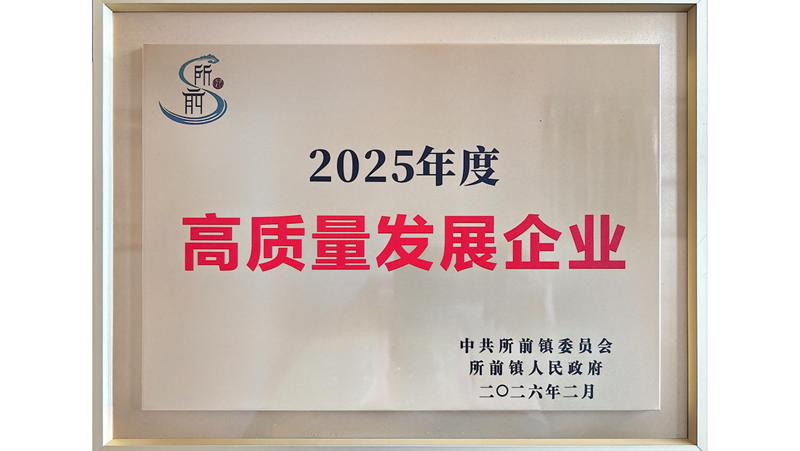 新光公司獲評(píng)所前鎮(zhèn)2025年度高質(zhì)量發(fā)展企業(yè)
